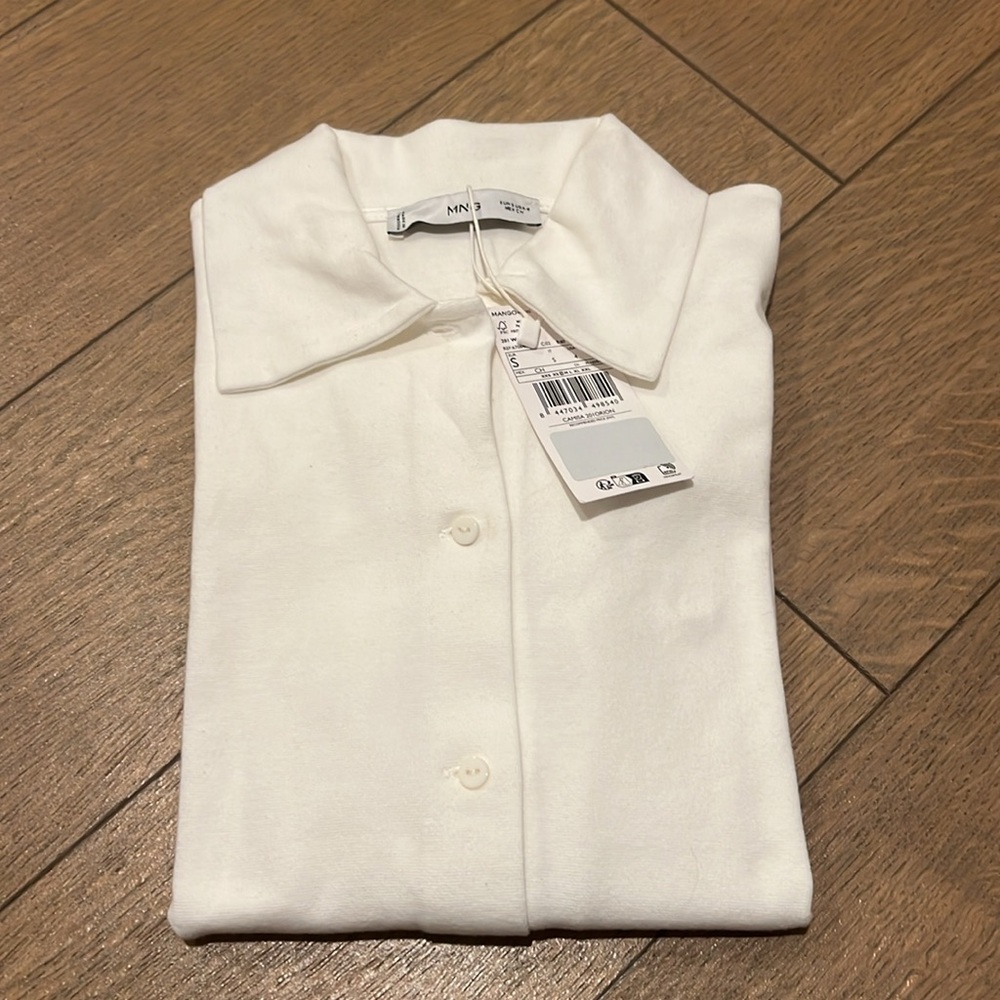 Mango White Button-Down Shirt - Without Tags